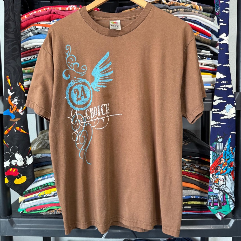 Y2K Brown Ken Freeman Ministries Choice Graphic T-Shirt Large Light Marks
